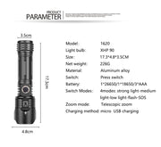 10000mAh XHP120 12-Core LED Flashlight Brightest Torch USB Rechargeable IP66 Waterpoof Lantern Camping Lamp use 26650 Battery - ScootRasch Outdoor Equipment