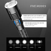 10000mAh XHP120 12-Core LED Flashlight Brightest Torch USB Rechargeable IP66 Waterpoof Lantern Camping Lamp use 26650 Battery - ScootRasch Outdoor Equipment