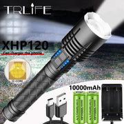 10000mAh XHP120 12-Core LED Flashlight Brightest Torch USB Rechargeable IP66 Waterpoof Lantern Camping Lamp use 26650 Battery - ScootRasch Outdoor Equipment