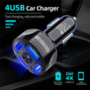 4 Port USB Car Charger adaptor 48W Quick 7A quick charging capable - ScootRasch Outdoor Equipment