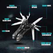 Multitool Knife Pliers Pocket Knives Saw Kit Survival Folding Multi Tool with Screwdriver Bits Set Outdoor Fishing Camping Accessories Emergency Multifunctional Gift for Men Boyfriend Father - ScootRasch Outdoor Equipment