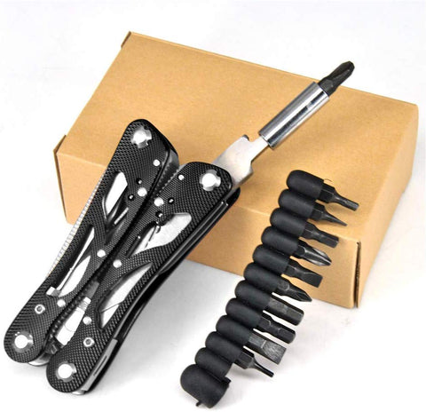 Multitool Knife Pliers Pocket Knives Saw Kit Survival Folding Multi Tool with Screwdriver Bits Set Outdoor Fishing Camping Accessories Emergency Multifunctional Gift for Men Boyfriend Father - ScootRasch Outdoor Equipment