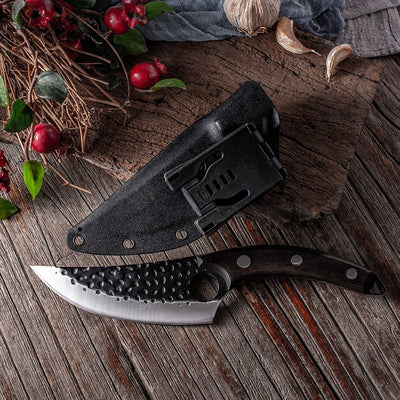 Stainless Steel Boning Knife Handmade Fishing Knife Kitchen Meat Cleaver Outdoor Camping Cutter Chef Knives with Kydex Sheath - ScootRasch Outdoor Equipment