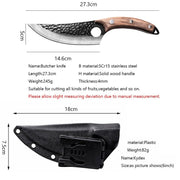 Stainless Steel Boning Knife Handmade Fishing Knife Kitchen Meat Cleaver Outdoor Camping Cutter Chef Knives with Kydex Sheath - ScootRasch Outdoor Equipment