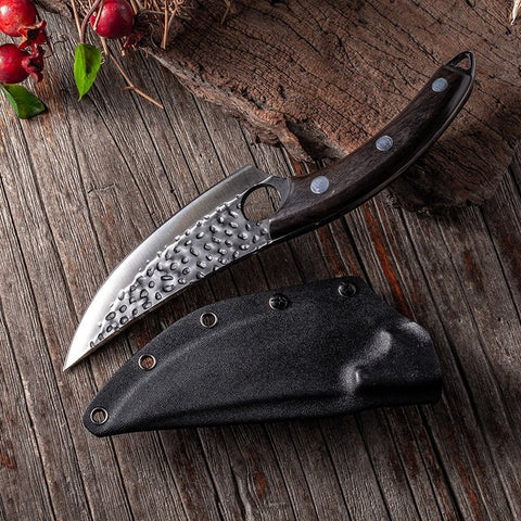 Stainless Steel Boning Knife Handmade Fishing Knife Kitchen Meat Cleaver Outdoor Camping Cutter Chef Knives with Kydex Sheath - ScootRasch Outdoor Equipment