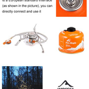 Widesea Outdoor Folding Gas Stove Camping Gas burner Folding Electronic Stove hiking Portable Foldable Split Stoves 3000W - ScootRasch Outdoor Equipment